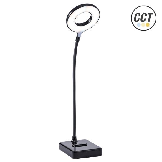 LÁMPARA LED RECARGABLE ARO NEGRA CCT KORPASS