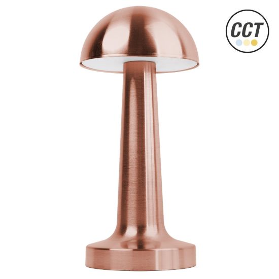 LÁMPARA BAJA REDONDA RECARGABLE REGULABLE ORO ROSA CCT MODELO VENDRELL