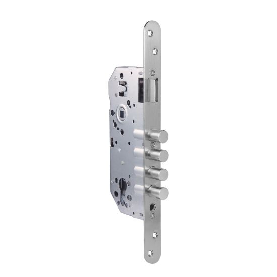 CERRADURA DE SEGURIDAD HANDLOCK PUERTA MADERA 50X85MM REDONDA NIQUELADA