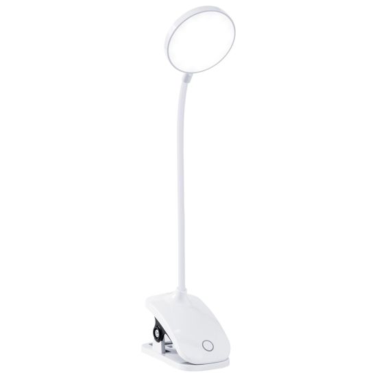 LÁMPARA LED RECARGABLE REDONDA C/PINZA BLANCA CCT KORPASS