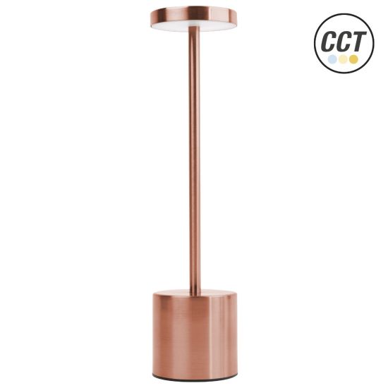 LÁMPARA ALTA PLANA RECARGABLE REGULABLE ORO ROSA CCT MODELO DUBAI
