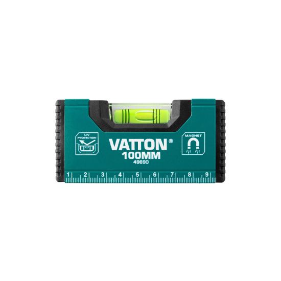NIVEL BOLSILLO ALUMINIO RECTO CON IMÁN 10CM VATTON