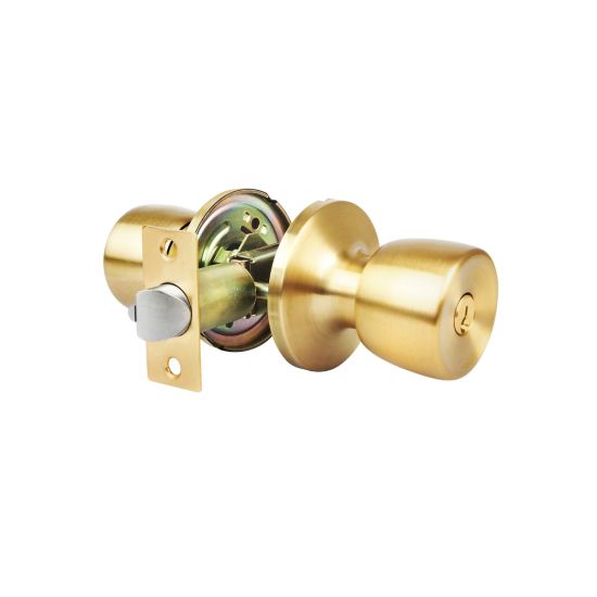 POMO OFICINA HANDLOCK TUBULAR 65MM LATÓN MATE