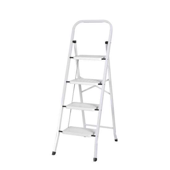 TABURETE ACERO AKHUO 4 PELDAÑOS BLANCO