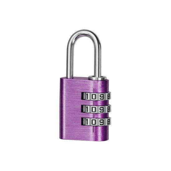 CANDADO COMBINACIÓN HANDLOCK 3 NÚMEROS 30MM MORADO